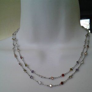 sterling silver and cz circle necklace